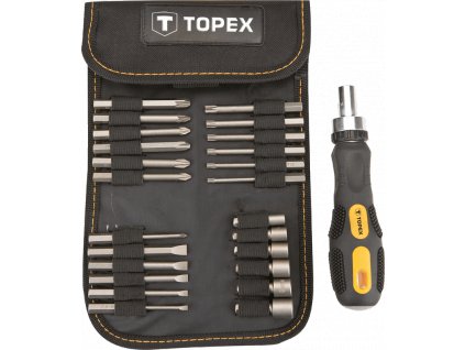 Koncovky skrutkovača a nástavce s držiakom sada, 26 ks | TOPEX 39D352