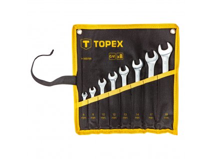TOPEX 35D759 Očkoploché kľúče 6-19 mm, sada 8 ks., CrV oceľ
TOPEX 35D759 Očkoploché kľúče 6-19 mm, sada 8 ks., CrV oceľ