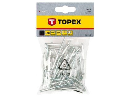Nit hliníkový trhací 3,2 mm x 10 mm, 50ks | TOPEX 4.3E-303