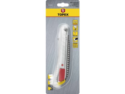 TOPEX 17B128 Nôž so zalomeným ostrím 18 mm
TOPEX 17B128 Nôž so zalomeným ostrím 18 mm