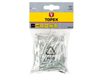 Nit hliníkový trhací 3,2 mm x 8 mm, 50ks | TOPEX 4.3E-302