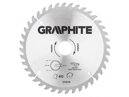 Pílový kotúč, spekaný karbid, 200 x 30 mm, 40 zubov | GRAPHITE 57H676