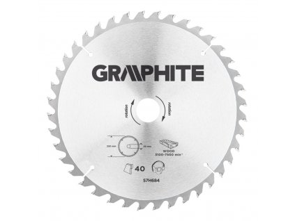 Píloví kotúč, spekaný karbid, 250 x 30 mm, 40 zubov | GRAPHITE 57H684