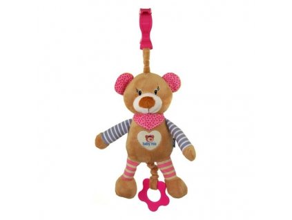 Detská plyšová hračka s hracím strojčekom Baby Mix medvedík ružový