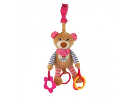 Plyšová hračka s vibráciou Baby Mix medvedík ružový