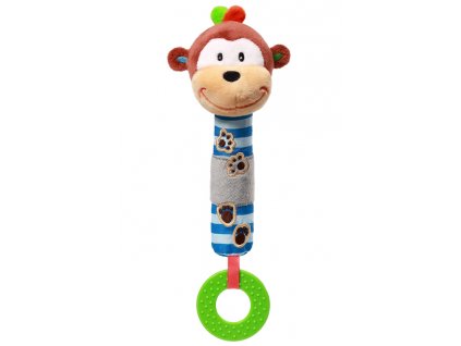 Plyšová pískacia hračka s hryzátkom BABY-ONO opička
