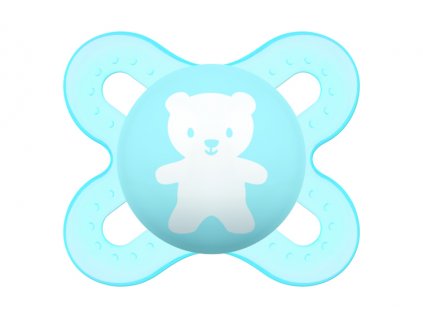 Symetrický cumlík Mam Start 0-2m – Medvedík, modrý