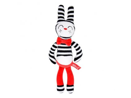 HENCZ TOYS Plyšová hračka v kontrastných farbách králiček - červený