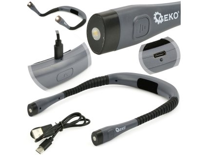 Multifunkčné LED svietidlo na krk, Geko G15112