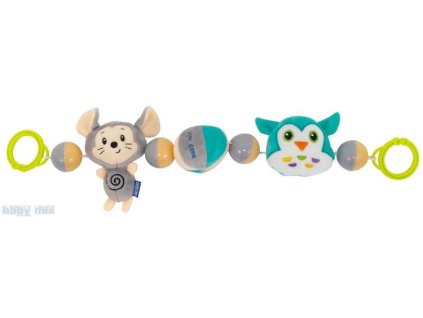 222821 detska plysova hrkalka do kocika baby mix mys a sova