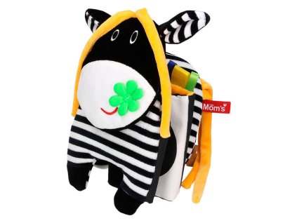 226148 hencz toys textilna knizka sustik kravicka cierno biela
