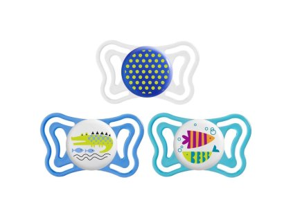 226619 chicco cumlik physio light silikon 16 36m plus modra 2ks