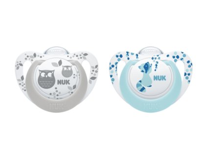 221399 nuk silikonovy cumlik genius color 6 18m 2ks krab