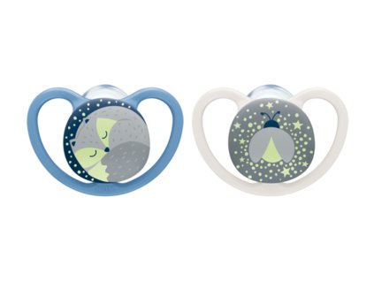 222086 silikonovy cumlik nuk night space 6 16m 2ks