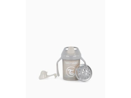 222509 twistshake hrncek uciaci 230 ml 4 plus m pastelovo siva