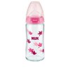12478 3 nuk sklenena dojcenska flasa first choice s kontrolou teploty 240 ml 0 6m ruzova