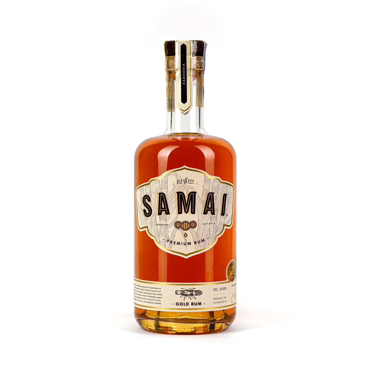 SAMAI Gold Rum - prémiový rum z Kambodži 41% 0,7L