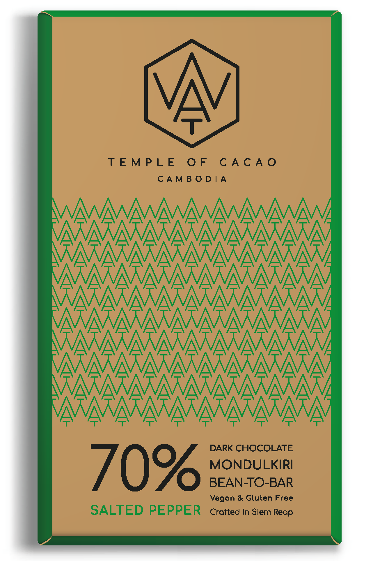 WAT Chocolate čokoláda z Kambodže 70% Kampot Pepper 70g