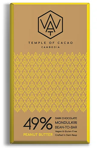 WAT Chocolate čokoláda z Kambodže 49% peanut butter 70g