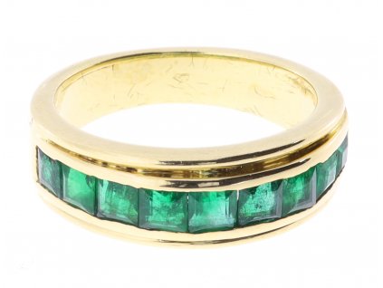 Zlatý prsten s přírodním smaragdem