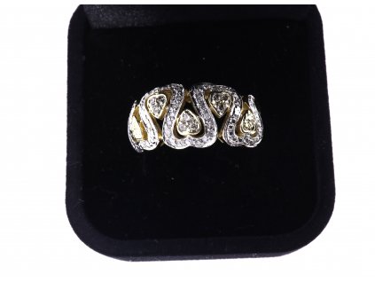 Zlaty prsten s diamanty / Au 585 - Vaha: 5,87