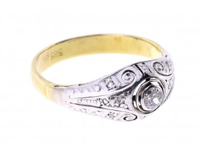 Art Deco prsten - zlato 585