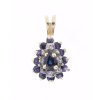 Elegantní přívěsek ze safíru a diamantu ve žlutém a bílém zlatě