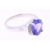 Luxusní prsten z bílého zlata s tanzanitem v portugalském brusu