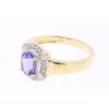 Zlatý prsten s tanzanitem a diamanty v elegantním designu, Au 585 , Vaha 3,56g