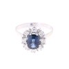 Luxusní prsten z bílého zlata se safírem, 0,92ct safir, brilianty 0.24ct , Vaha : 2,89g