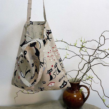 Látková taška - černá kočka