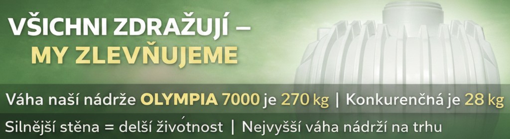 Plastové nádrže na dešťovou vodu- držíme cenu