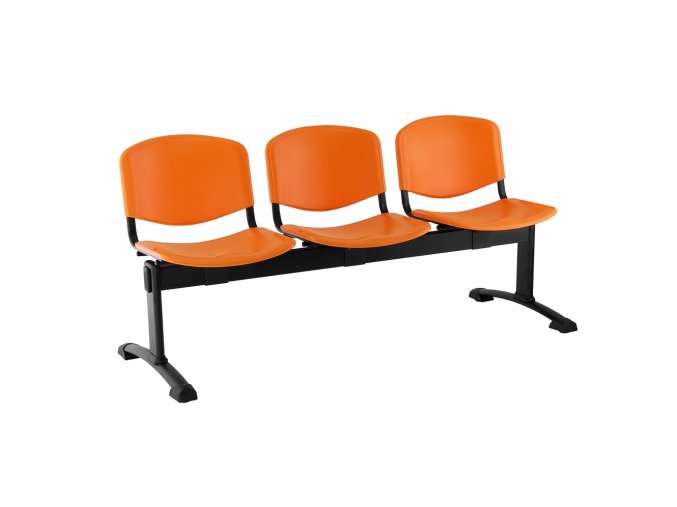 plastove lavice iso i 3 sedak cerne nohy oranzova