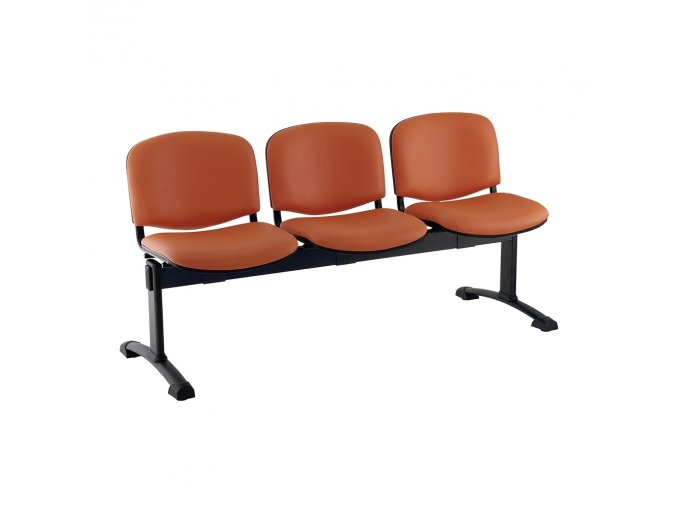 kozena lavice iso 3 sedak cerne nohy oranzova