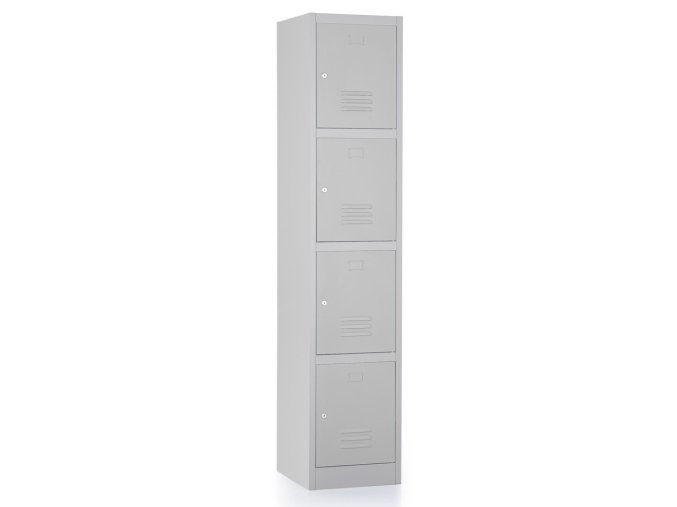 kovova satni skrin seda RAL 7035 4 boxy cylindricky zamek