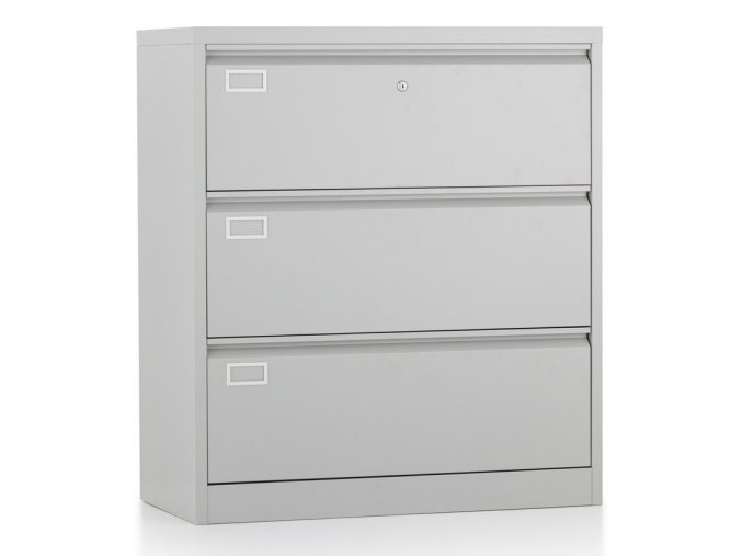 kovova kartoteka A4 3 zasuvky seda RAL7035 dvourada