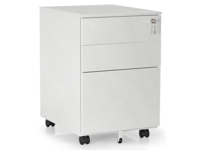 kovovy kontejner 40 x 50 x 61 cm 3 zasuvky seda ral 7035