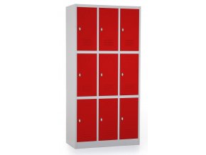 kovova satni skrin 9 boxu otocny ral 3000 cervena