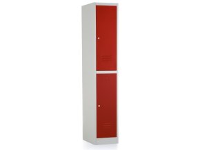 kovova satni skrinka 2 boxy 38 45 185 cylindricky zamek cervena ral 3000