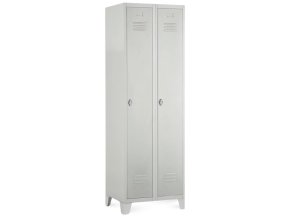 kovova satni skrinka 60 x 50 x 190 cm pevne nohy otocny zamek seda ral 7035