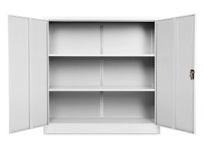 stredni univerzalni kovova skrin 120 x 40 x 120 cm cylindricky zamek seda ral 7035