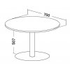 Konferenční stůl Pro Office průměr 70x50,7 cm  + doprava ZDARMA