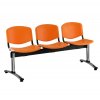 plastove lavice iso i 3 sedak chromovane nohy oranzova