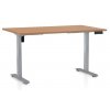 Výškově nastavitelný stůl OfficeTech B, 140 x 80 cm - šedá podnož  + doprava ZDARMA