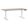 Výškově nastavitelný stůl OfficeTech D, 160 x 80 cm - bílá podnož