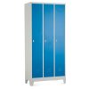 kovova satni skrinka 60 x 50 x 190 cm pevne nohy otocny zamek 3 oddily modra ral 5012