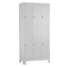kovova satni skrinka 60 x 50 x 190 cm 6 boxu pevne nohy otocny zamek seda ral 7035