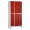kovova satni skrinka 60 x 50 x 196,5 cm 6 boxu nastavitelne nohy otocny zamek cervena ral 3000