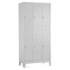 kovova satni skrinka 60 x 50 x 196,5 cm 6 boxu nastavitelne nohy otocny zamek seda ral 7035