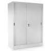 stredni univerzalni kovova skrin s posuvnymi dvermi 90 x 40 x 120 cm cylindricky zamek seda ral 7035 2